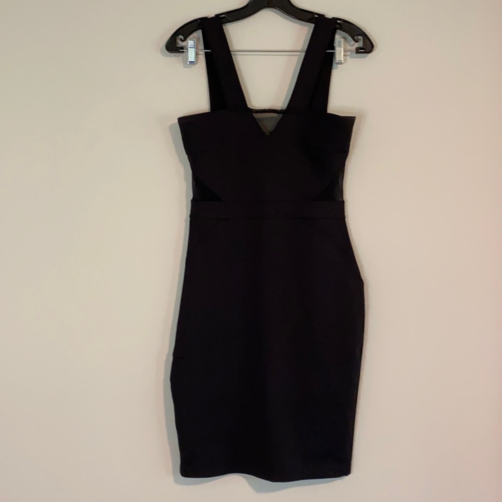 NWOT French Connection Sicily Scuba Black Mesh Waist Cutout Dress  Sz 6 - Picture 3 of 12